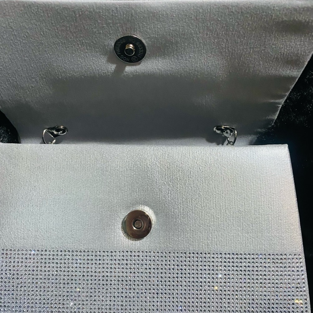 Rhinestone Covered Silver Bag Purse - Picture 11 of 15
